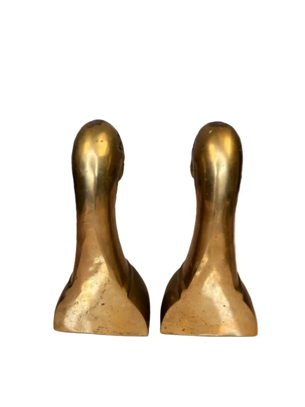 Vintage Brass Duck Bookends | Mid-Century Waterfowl Bookends